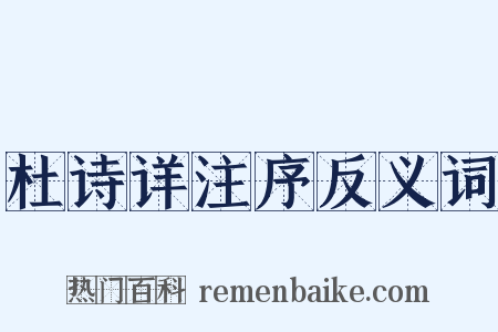 杜诗详注序反义词是什么意思的图片